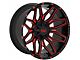 TW Offroad T3 Lotus Gloss Black with Red 6-Lug Wheel; 20x9; 0mm Offset (07-14 Tahoe)
