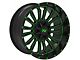 TW Offroad T6 Speed Gloss Black with Green 6-Lug Wheel; 20x10; -12mm Offset (07-14 Tahoe)
