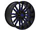 TW Offroad T8 Flame Gloss Black with Blue 6-Lug Wheel; 20x10; -12mm Offset (07-14 Tahoe)