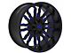 TW Offroad T8 Flame Gloss Black with Blue 6-Lug Wheel; 20x10; -12mm Offset (07-14 Yukon)