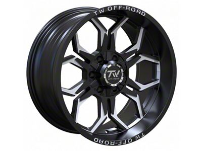 TW Offroad TF1 Gloss Black and Milled 6-Lug Wheel; 20x10; -12mm Offset (07-14 Yukon)