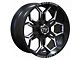 TW Offroad TF1 Gloss Black and Milled 6-Lug Wheel; 20x10; -12mm Offset (09-14 F-150)