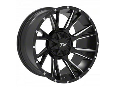 TW Offroad T12 Blade Gloss Black with Milled Spokes 5-Lug Wheel; 20x10; -12mm Offset (09-18 RAM 1500)