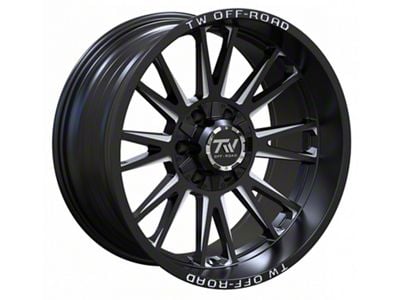 TW Offroad TF2 Gloss Black with Milled Windows 6-Lug Wheel; 20x10; -12mm Offset (14-18 Sierra 1500)