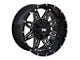 TW Offroad T1 Spear Gloss Black with Milled Spokes 6-Lug Wheel; 20x10; -12mm Offset (14-18 Silverado 1500)