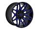 TW Offroad T3 Lotus Gloss Black with Blue 6-Lug Wheel; 20x9; 0mm Offset (14-18 Silverado 1500)