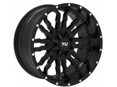 TW Offroad T8 Flame Gloss Black with Milled Spokes 6-Lug Wheel; 20x10; -12mm Offset (15-20 F-150)