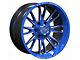 TW Offroad TF2 Black Machined with Blue 6-Lug Wheel; 20x10; -12mm Offset (15-20 Tahoe)