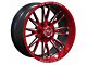 TW Offroad TF2 Black Machined with Red 6-Lug Wheel; 20x10; -12mm Offset (15-20 Tahoe)