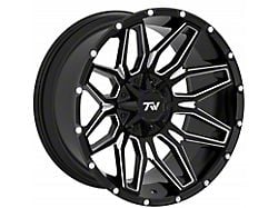 TW Offroad T3 Lotus Gloss Black with Milled Spokes 6-Lug Wheel; 20x10; -12mm Offset (15-20 Yukon)