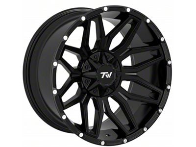 TW Offroad T3 Lotus Gloss Black 6-Lug Wheel; 22x12; -44mm Offset (19-23 Ranger)