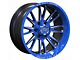 TW Offroad TF2 Black Machined with Blue 6-Lug Wheel; 20x10; -12mm Offset (19-23 Ranger)