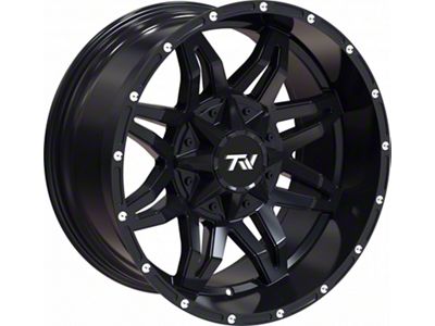 TW Offroad T2 Spider Matte Black with Milled Rivets 6-Lug Wheel; 20x9; 0mm Offset (23-24 Canyon)