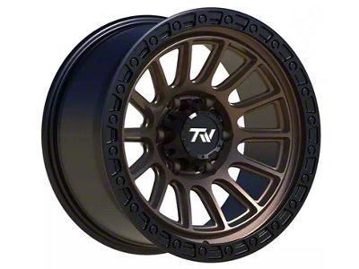 TW Offroad T22 Rotor Matte Black with Bronze 6-Lug Wheel; 17x9 ; 0mm Offset (23-24 Canyon)