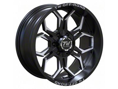 TW Offroad TF1 Gloss Black and Milled 6-Lug Wheel; 20x10; -12mm Offset (23-24 Canyon)