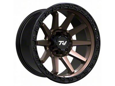 TW Offroad T21 Straight Matte Black with Bronze 6-Lug Wheel; 17x9 ; 0mm Offset (2024 Ranger)