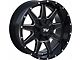 TW Offroad T9 Simple Gloss Black with Milled Spokes 6-Lug Wheel; 20x9; -12mm Offset (19-24 Silverado 1500)