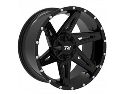 TW Offroad T4 Spin Gloss Black 6-Lug Wheel; 20x10; -12mm Offset (21-24 Tahoe)