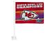 Car Flag with Kansas City Chiefs Super Bowl LVII Champions Logo; Red (Universal; Some Adaptation May Be Required)