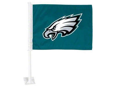 Car Flag with Philadelphia Eagles Logo; Green (Universal; Some Adaptation May Be Required)