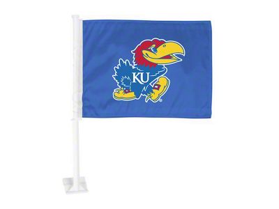 Car Flag with University of Kansas Logo; Blue (Universal; Some Adaptation May Be Required)