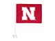 Car Flag with University of Nebraska Logo; Red (Universal; Some Adaptation May Be Required)