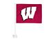 Car Flag with University of Wisconsin Logo; Red (Universal; Some Adaptation May Be Required)