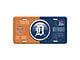 Embossed Metal License Plate with Detroit Tigers Logo; Orange / Navy (Universal; Some Adaptation May Be Required)