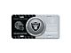 Embossed Metal License Plate with Las Vegas Raiders Logo; Black / Gray (Universal; Some Adaptation May Be Required)