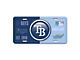 Embossed Metal License Plate with Tampa Bay Rays Logo; Navy / Light Blue (Universal; Some Adaptation May Be Required)