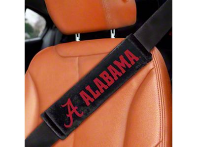 Embroidered Seatbelt Pads with Alabama Logo; Black (Universal; Some Adaptation May Be Required)