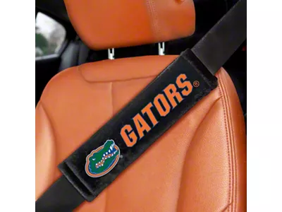 Embroidered Seatbelt Pads with Florida Logo; Black (Universal; Some Adaptation May Be Required)