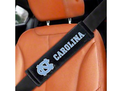 Embroidered Seatbelt Pads with North Carolina Logo; Black (Universal; Some Adaptation May Be Required)