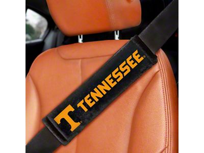 Embroidered Seatbelt Pads with Tennessee Logo; Black (Universal; Some Adaptation May Be Required)