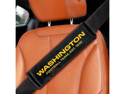 Embroidered Seatbelt Pads with Washington Commanders Logo; Black (Universal; Some Adaptation May Be Required)