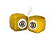 Fuzzy Dice with Boston Bruins Logo; Yellow (Universal; Some Adaptation May Be Required)