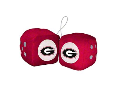 Fuzzy Dice with University of Georgia Logo; Red (Universal; Some Adaptation May Be Required)