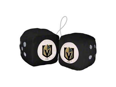 Fuzzy Dice with Vegas Golden Knights Logo; Black (Universal; Some Adaptation May Be Required)