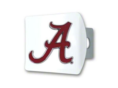 Hitch Cover with Alabama Logo; White (Universal; Some Adaptation May Be Required)