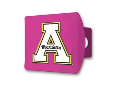 Hitch Cover with Appalachian State Logo; Pink (Universal; Some Adaptation May Be Required)