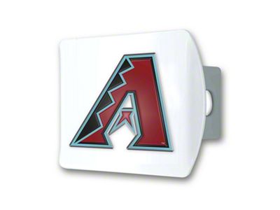 Hitch Cover with Arizona Diamondbacks Logo; White (Universal; Some Adaptation May Be Required)