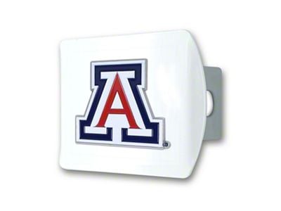 Hitch Cover with Arizona Logo; White (Universal; Some Adaptation May Be Required)