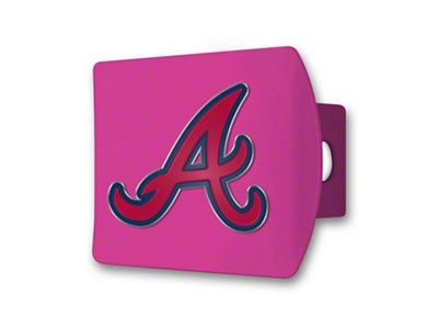 Hitch Cover with Atlanta Braves Logo; Pink (Universal; Some Adaptation May Be Required)