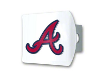 Hitch Cover with Atlanta Braves Logo; White (Universal; Some Adaptation May Be Required)