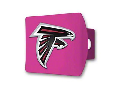 Hitch Cover with Atlanta Falcons Logo; Pink (Universal; Some Adaptation May Be Required)