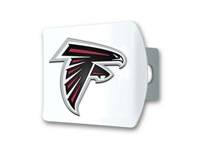 Hitch Cover with Atlanta Falcons Logo; White (Universal; Some Adaptation May Be Required)