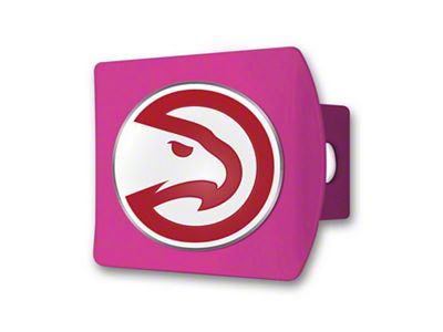 Hitch Cover with Atlanta Hawks Logo; Pink (Universal; Some Adaptation May Be Required)