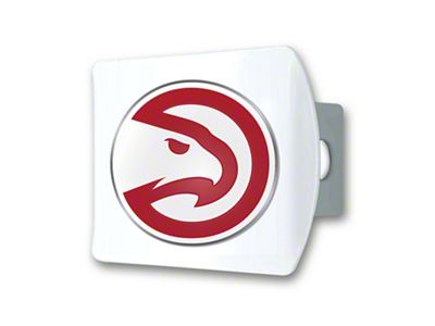 Hitch Cover with Atlanta Hawks Logo; White (Universal; Some Adaptation May Be Required)