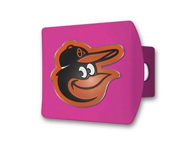 Hitch Cover with Baltimore Orioles Logo; Pink (Universal; Some Adaptation May Be Required)