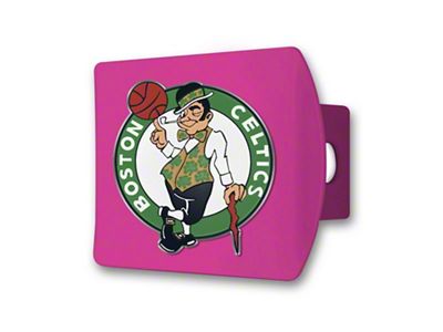 Hitch Cover with Boston Celtics Logo; Pink (Universal; Some Adaptation May Be Required)